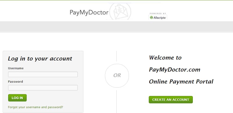 PayMyDoctor login